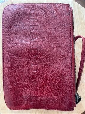 Gerard Darel Burgundy Leather Wristlet Wallet